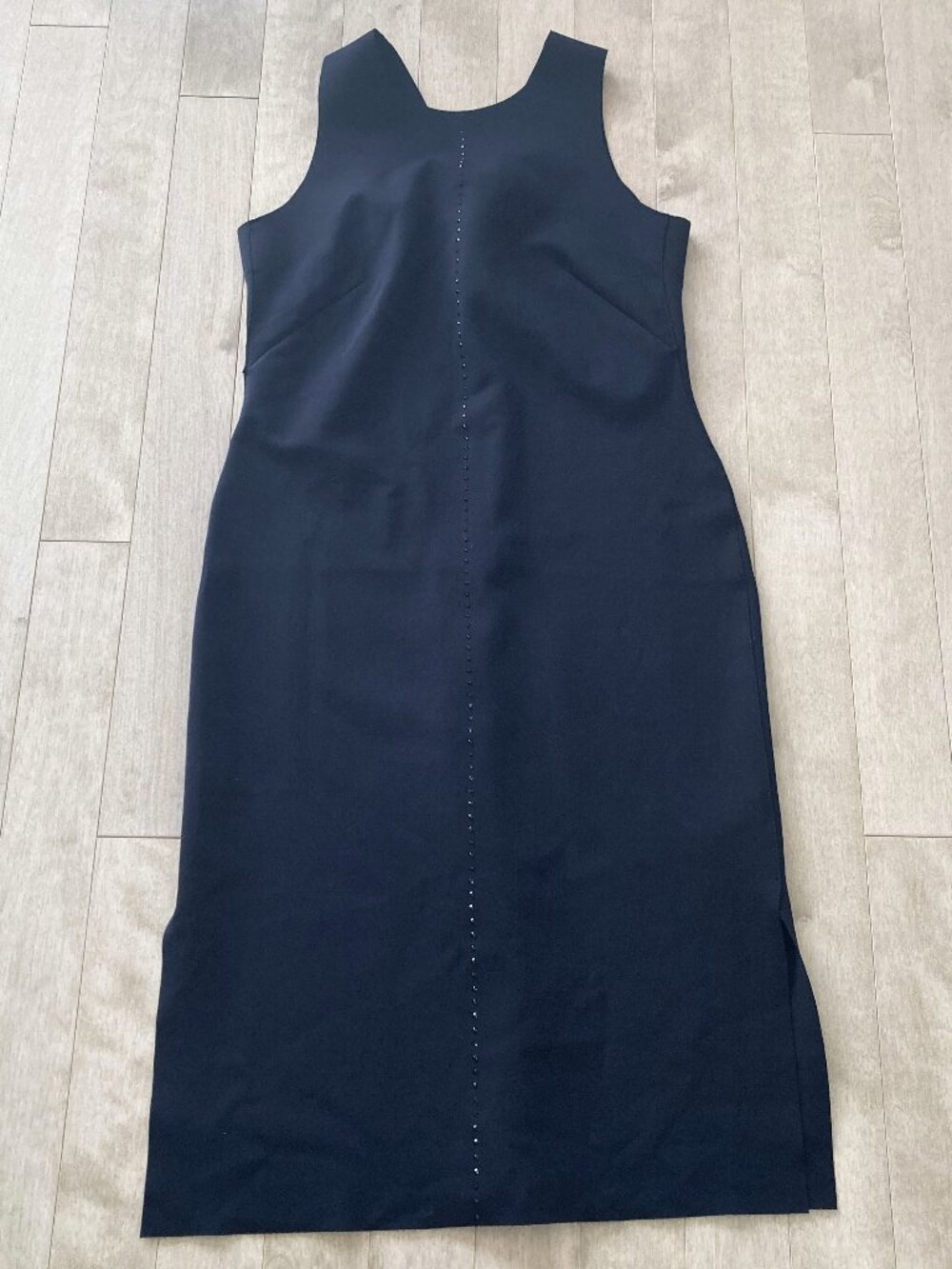 Like new! Escada Sport long black sheath dress slim silhouette (38) LBD gems